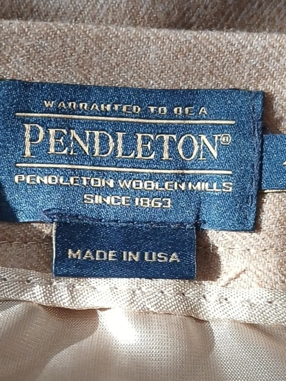Pendleton Taupe Button-Front Wool Blend Skirt